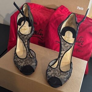 Christian Louboutin Black Lace Heels
